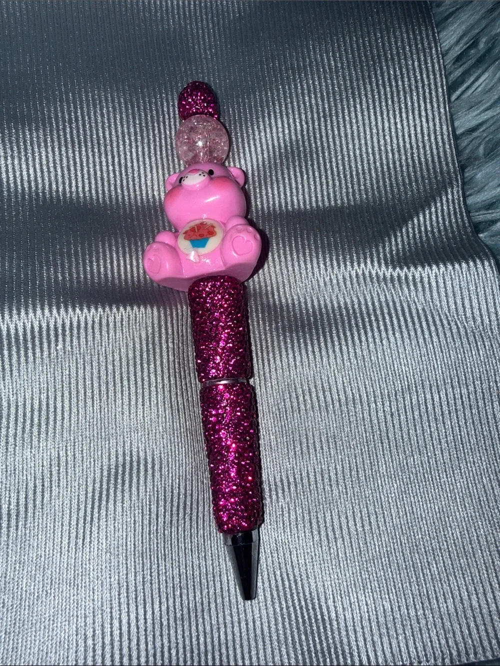 Glitter Pink Bear Ballpoint Pen